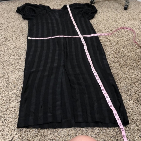 Martin Grant Striped Balloon Midi Dress Size US 4 French 36 Black Puff Sleeve - Picture 12 of 13